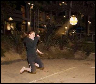 Night volleyball jump serve