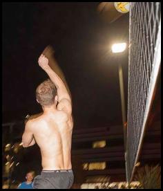 Night volleyball block