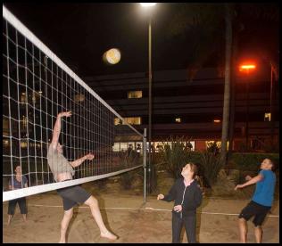 Night volleyball block