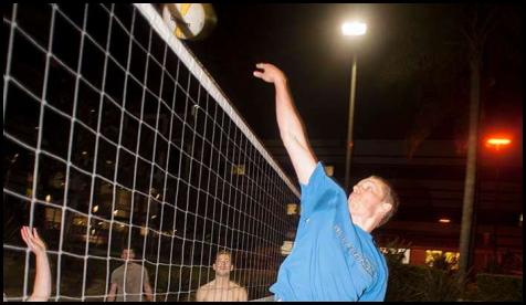 Night volleyball swing