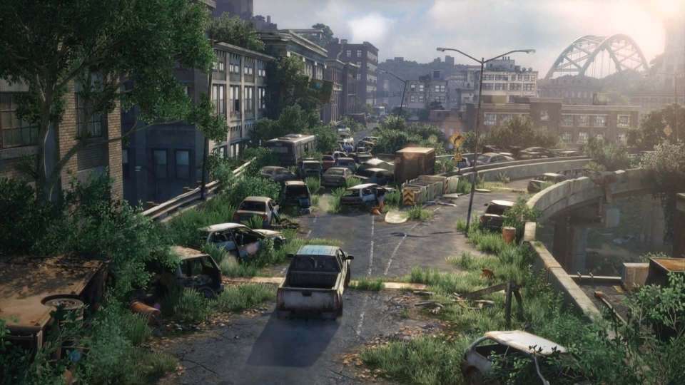 The Last of Us city exit overgrown highway