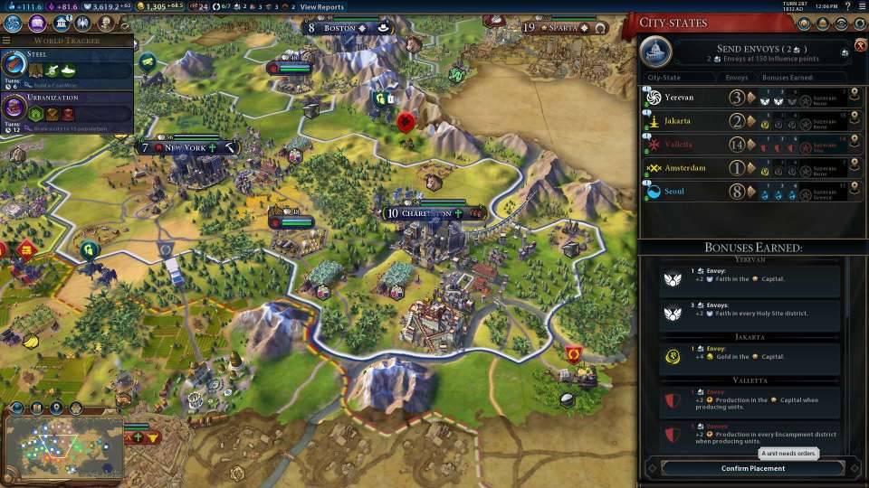 Civilization VI screenshot city states