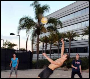 Beach volleyball hit