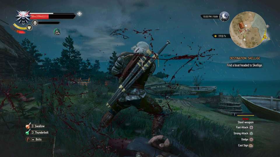 Witcher 3 combat blood splatter