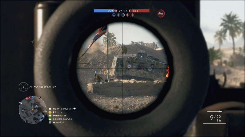 Battlefield 1 sniping heavy tank