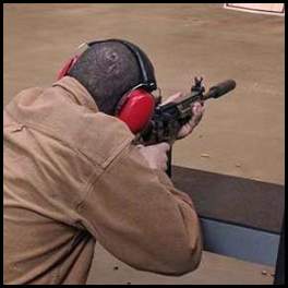thumbnail Gun range shooting suppressed rifle