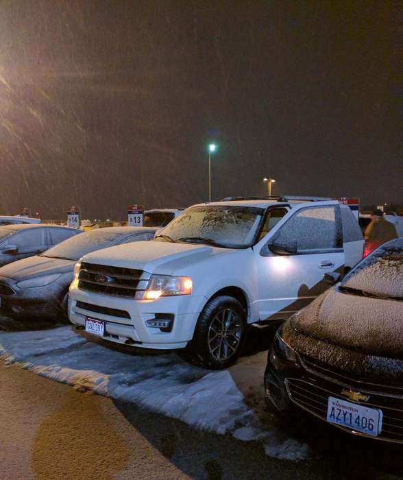 Rental cars snowing