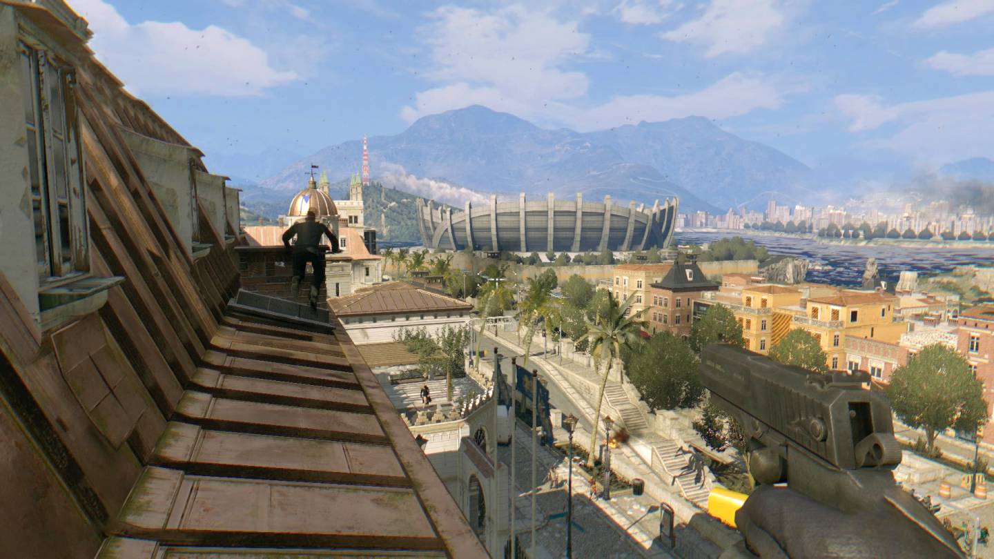 Dying Light rooftop stadium screenshot