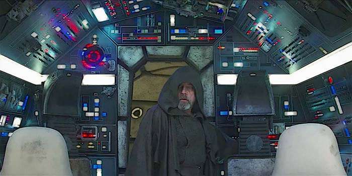 Star Wars The Last Jedi Luke Skywalker Millennium Falcon cockpit