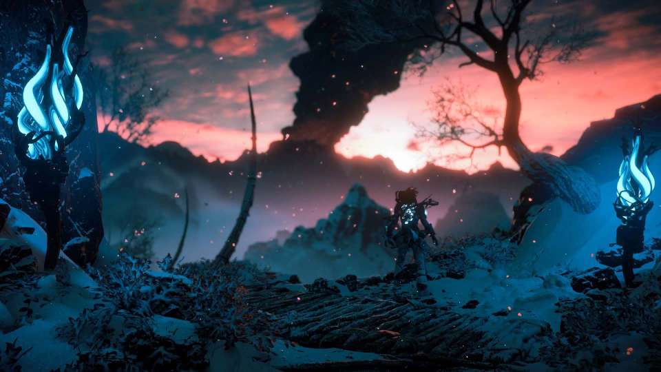 Horizon Zero Dawn DLC screenshot Aloy smoke mountain