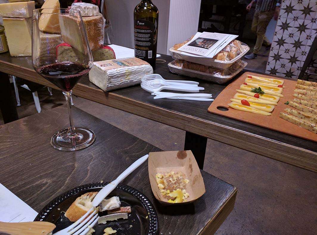 Wine charcuterie board tasting cheese