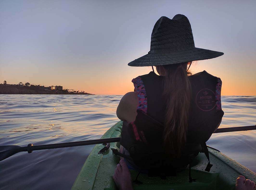 Kayaking La Jolla Cove sunset