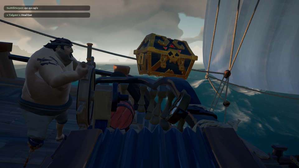 Sea of Thieves ship captaining chat loot chest