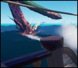 Sea of Thieves ship kraken combat cannon