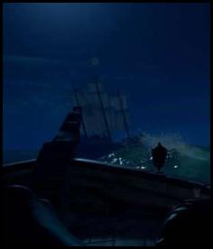 Sea of Thieves ship pursuit night full moon