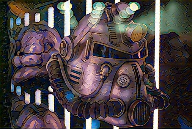 Neural style transfoer DL4J Fallout Brotherhood of Steel helmet