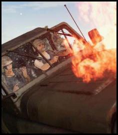 PUBG Erangel UAZ jeep engine on fire