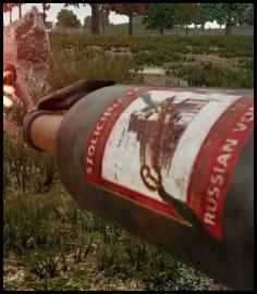 PUBG Erangel molotov Stolichnaya vodka close-up