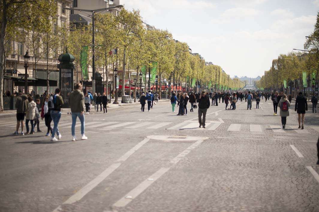 Paris France travel Champs Elysees closed marathon