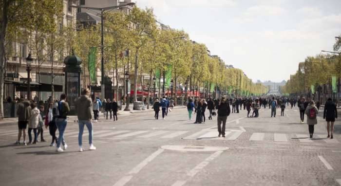 Paris France travel Champs Elysees closed marathon
