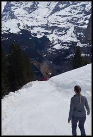 Swiss Alps Murren ski slope hike view