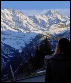 Swiss Alps Murren evening view