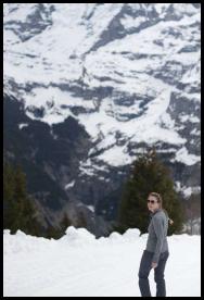 Swiss Alps Murren ski slope hike