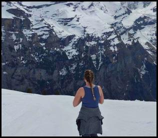 Swiss Alps Murren ski slope hike view