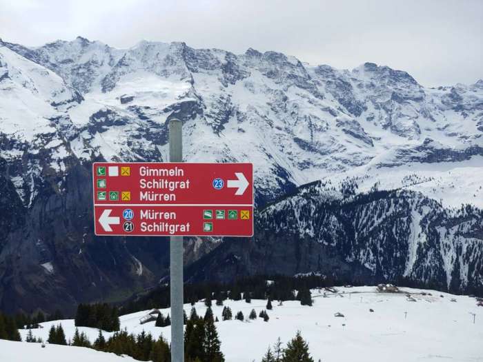 Murren ski slope sign