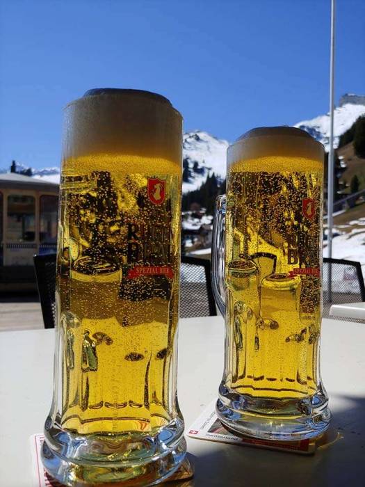 Switzerland travel alps beer liter view