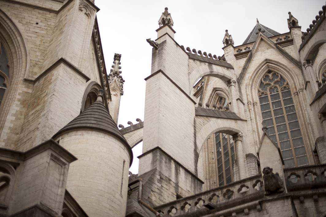 Brussels Belgium Saint Michael cathedral butresses