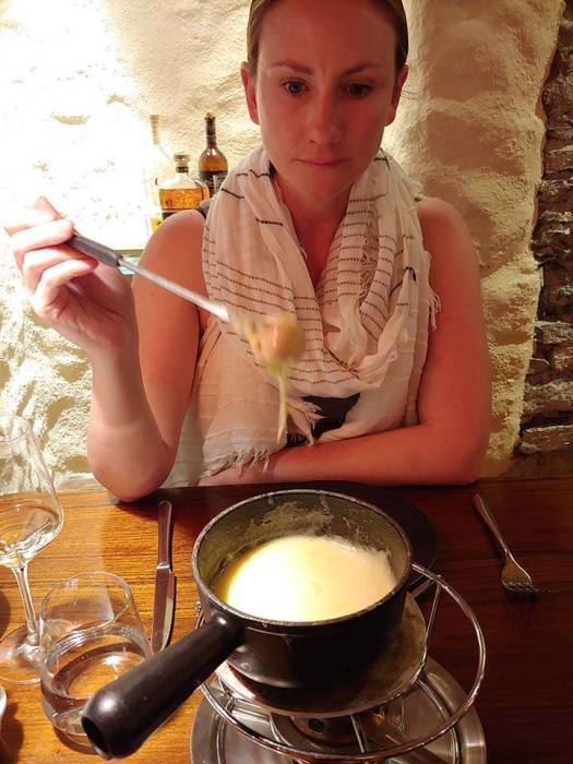 Fondue pot Taverne Interlaken Switzerland cheese