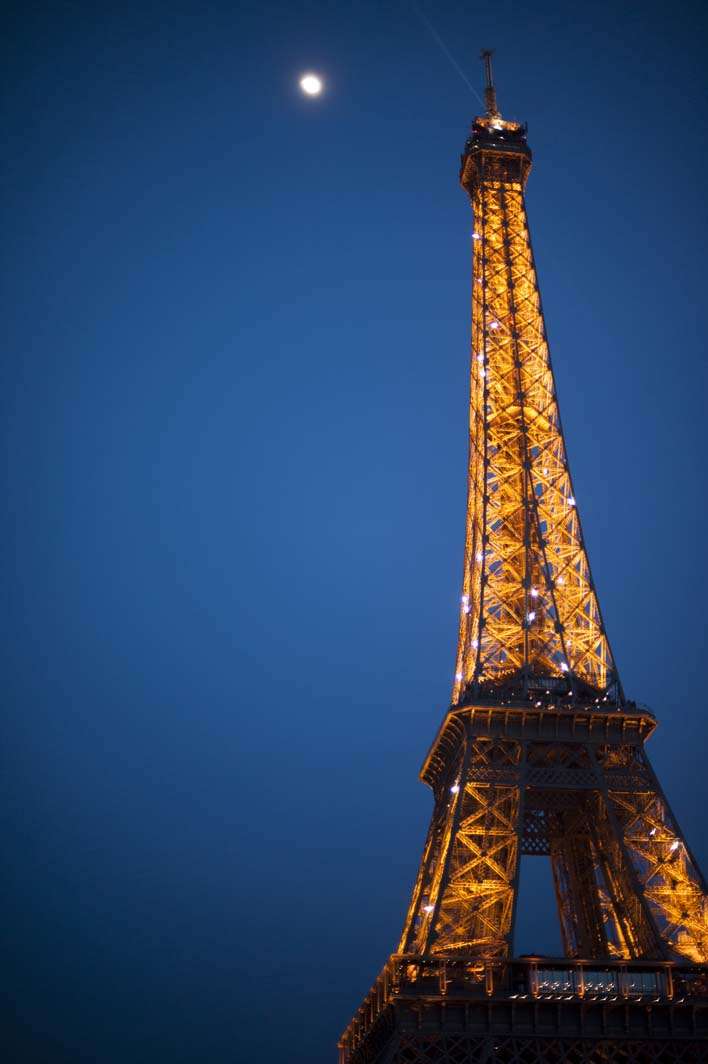 Paris fat tire bike tour Eiffel tower night