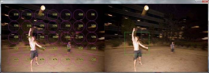 Thumbnail selection algorithm areas of interest volleyball