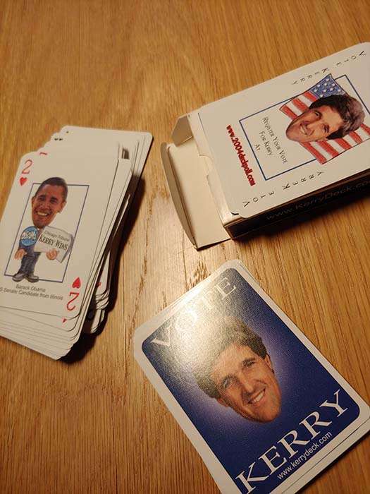 Vote Kerry playing cards 2004 Barack Obama deuce