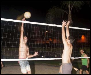 Volleyball night motion blur rear curtain