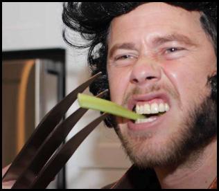 Halloween costume Wolverine celery