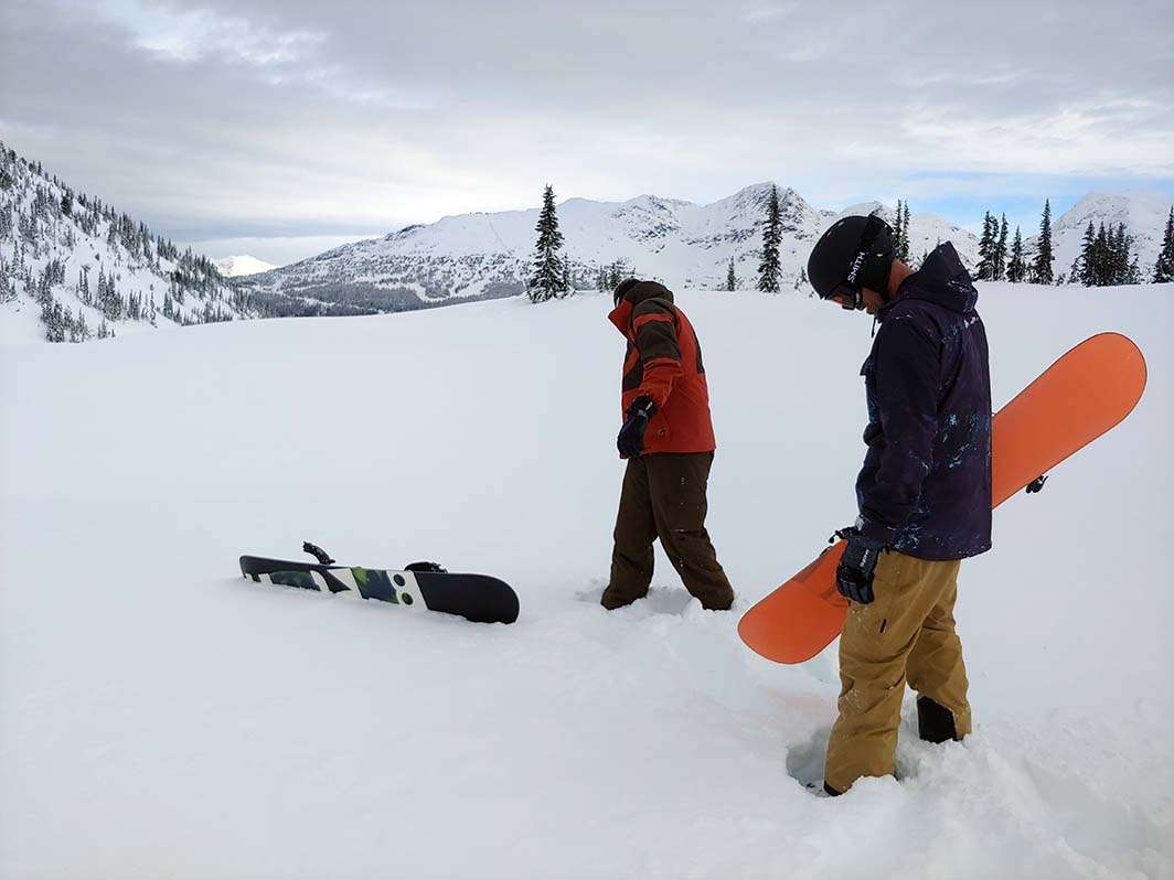 Whistler snowboarding snowboarders powder depth