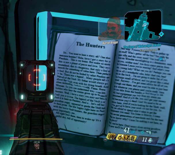 Borderlands 3 easter egg book with Marcus Kincaide into speech