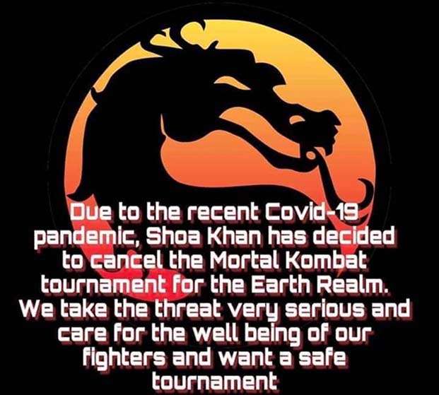 Covid meme Mortal Combat kumite canceled