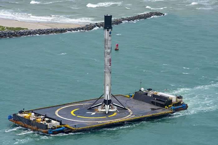 SpaceX barge rocket landed