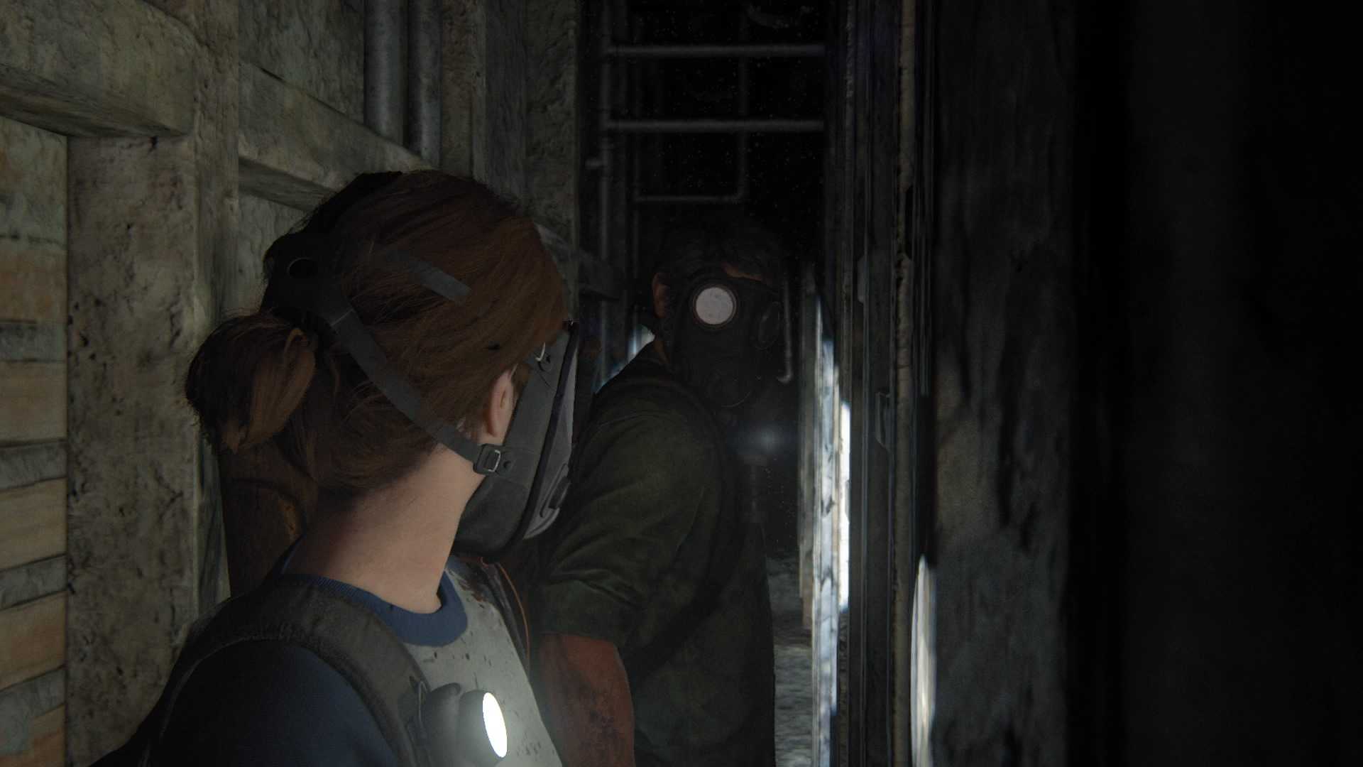 The Last of Us 2 Ellie Joel wall sneaking