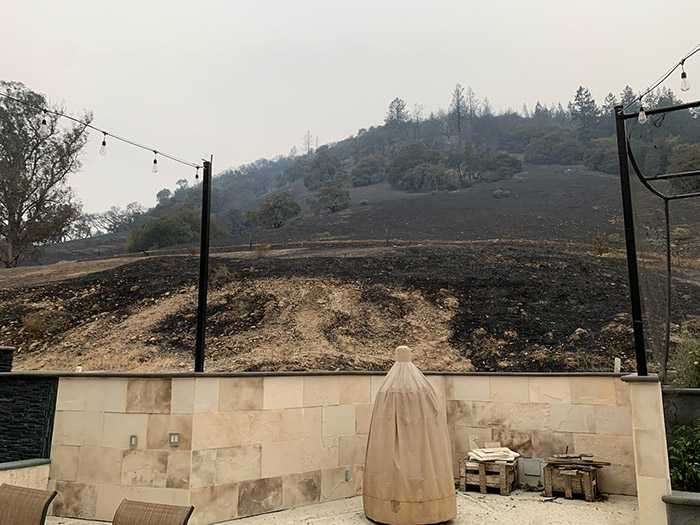 California wildfires burned yard hill