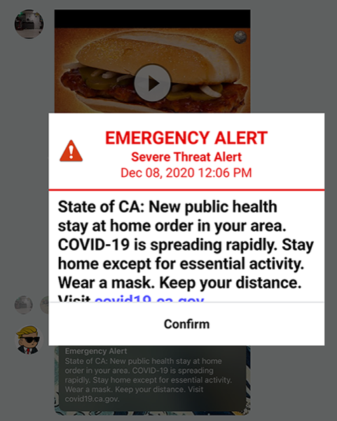 COVID19 health order mobile alert
