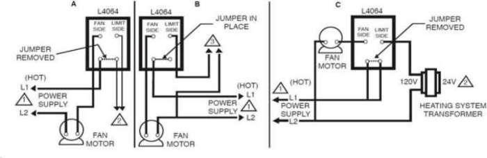 furance switch wiring diagram fan motor power supply transformer limit