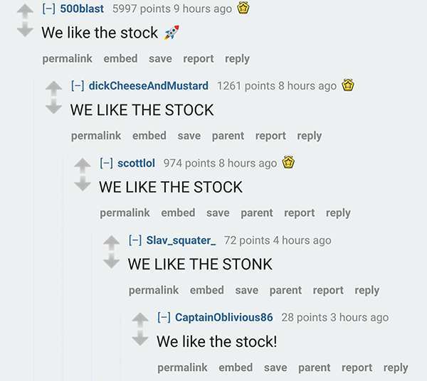 Reddit WallStreetBets we like the stock 500blast dickCheeseAndMustard scottlol