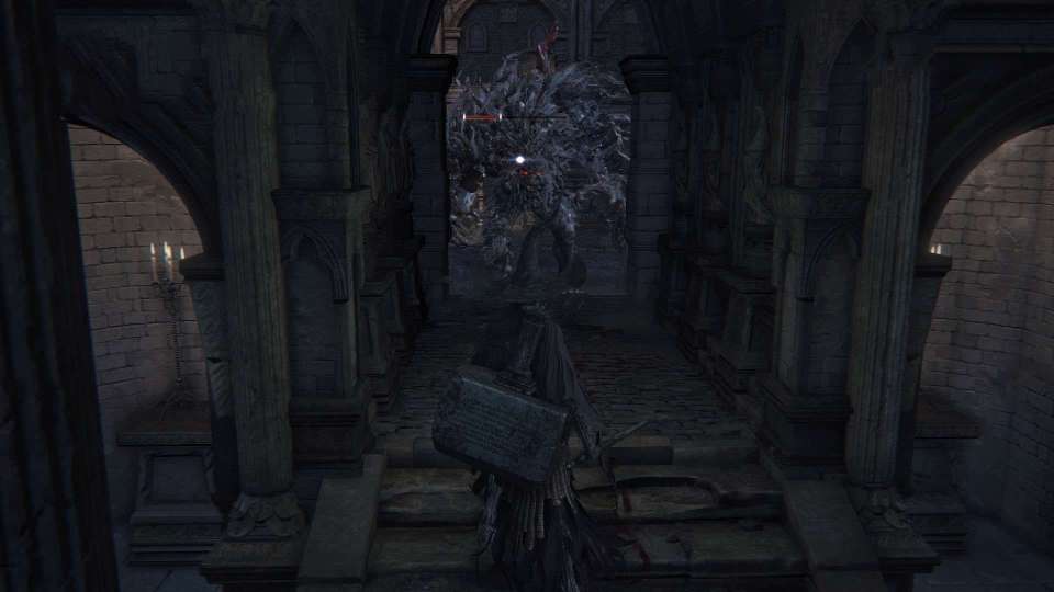 Bloodborne church invisible wall powerful enemy