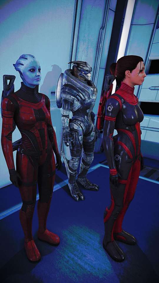 Mass Effect Legendary Citadel elevator Shepard Liara Garrus