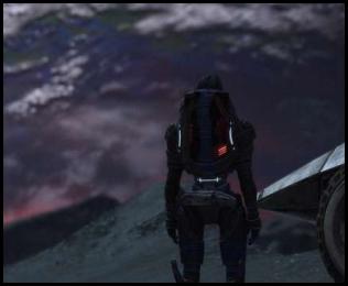 Mass Effect Legendary Garrus moon Earth view Mako