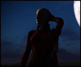 Mass Effect Legendary Liara posing moon